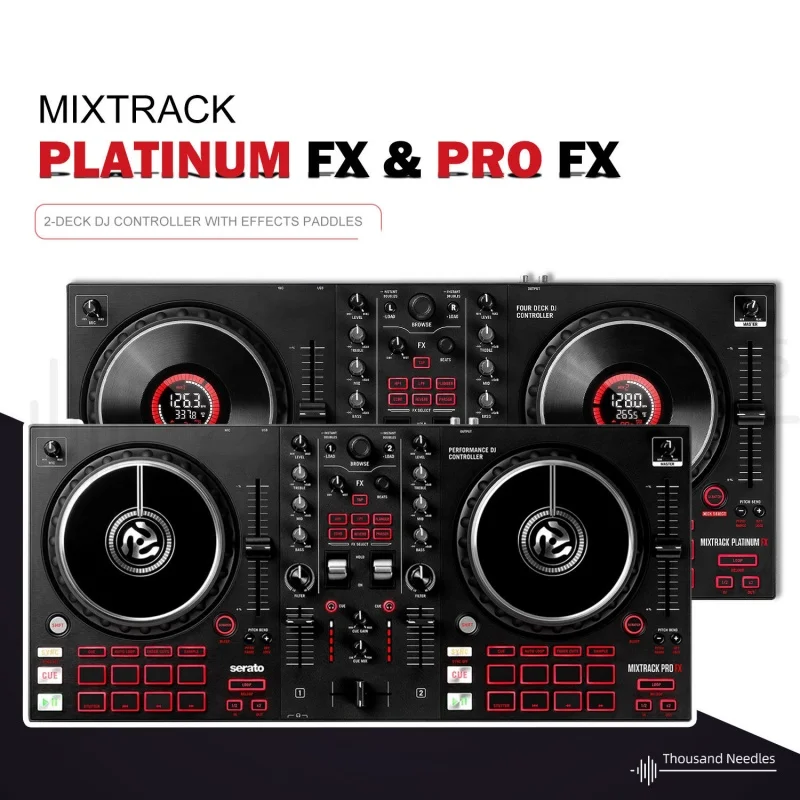 

Профессиональный DJ-контроллер Digital Effects Mixer Track Pro/Platinum FX с USB-подключением и 6-дюймовыми колесами для управления диск-плейером
