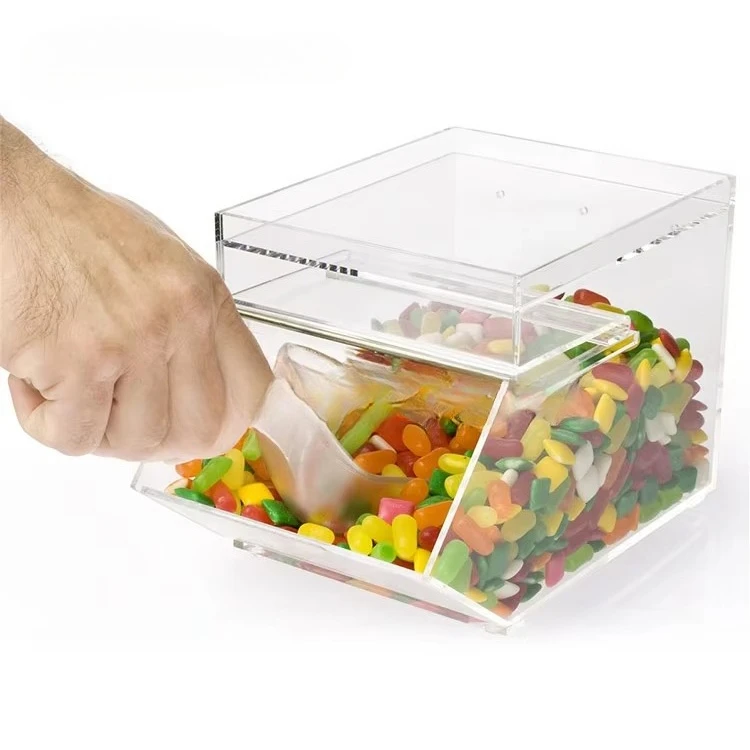 Supermarket Stackable Candy Acrylic Storage Display Box Top Dry Food Dispenser Display Stand