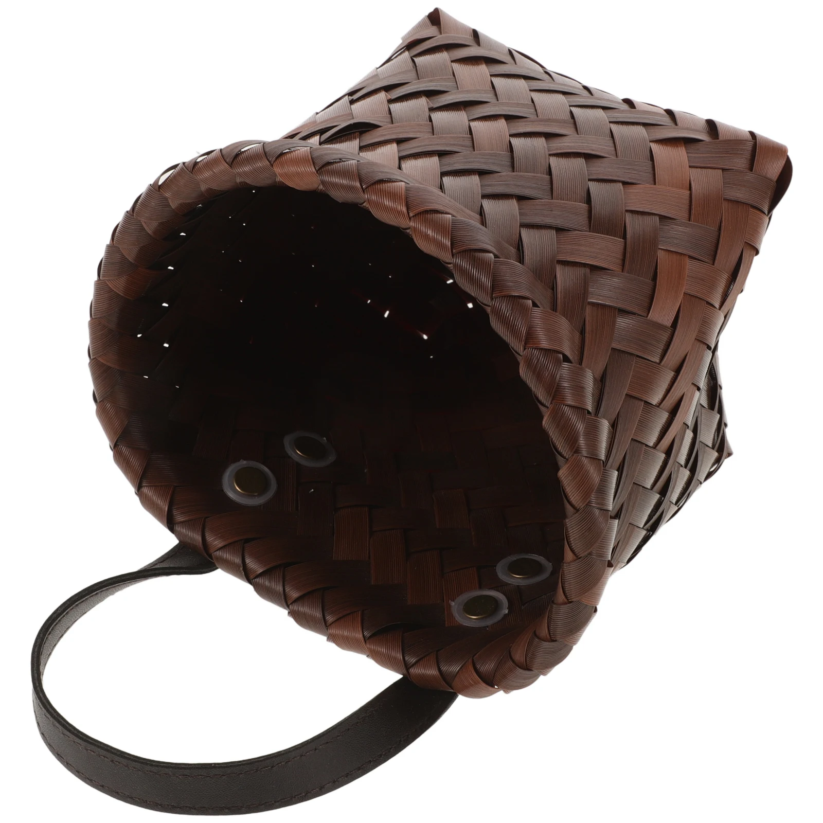 

Retro Woven Wall Basket for Kitchen Storage Hanging Fruit Vegetable Ginger Decor Home Use Small Baskets Storage Household