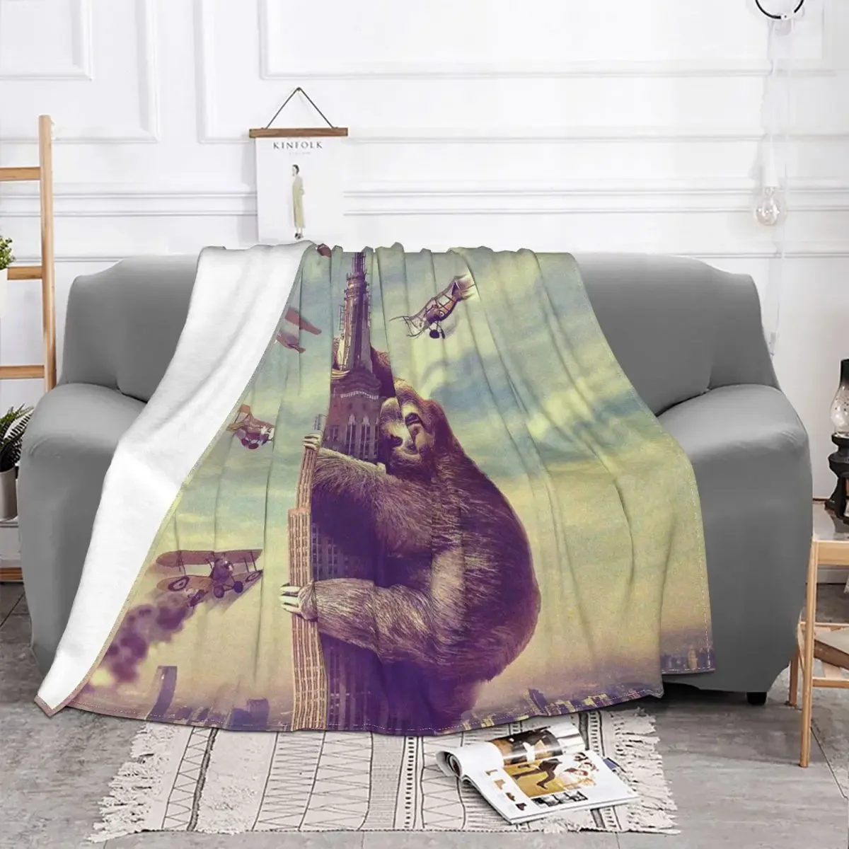 

Sloth Baby Blankets Flannel Print Animal Lightweight Multifunction Throw Blankets for Sofa Couch Rug Piece