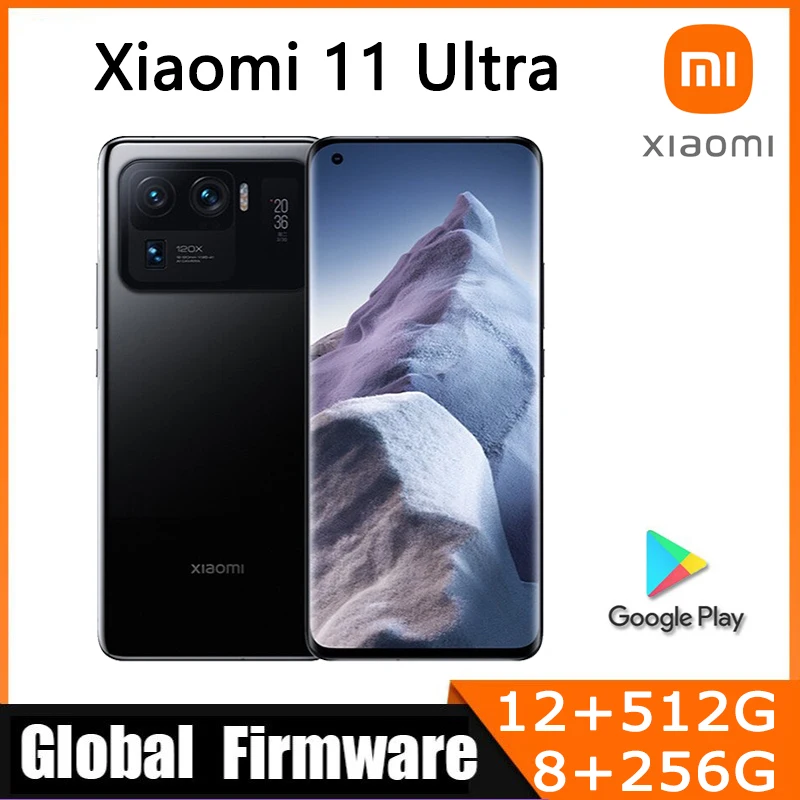 الهاتف الذكي 5G celulares Xiaomi 11 Ultra Global Firmware 12G 512G Snapdragon888 6.81 بوصة 50MP 120W لاسلكي (عكسي لاسلكي)