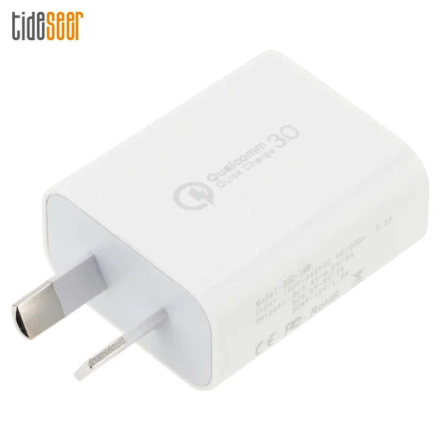 USB Power Adapter Fast Charger 18W Quick Charge QC3.0 AU Plug Wall Mobile Phone Chargers for iPhone Xiaomi Samsung Huawei