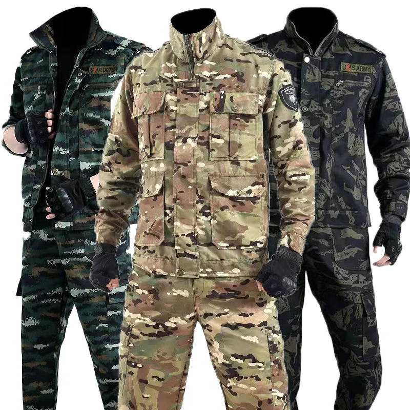 Men\'s Set Spring And Autumn New Outdoor Work Clothes Wear-resistant And Anti Fouling Camouflage Labor Protective Clothing