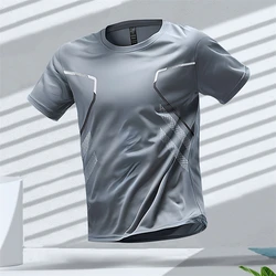 Men's T-shirts Sports Run T Shirts Outdoor Workout Quick-drying Breathable Short Sleeve Casual Round Neck Tops Summer Loose Tees