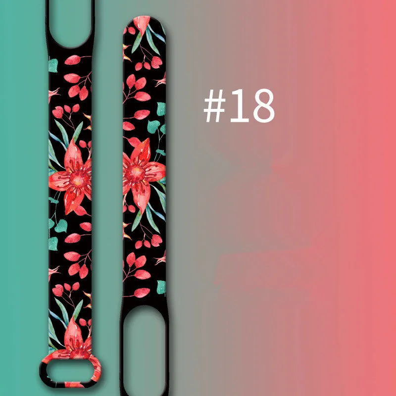 printing style Flowers Strap For Mi Band 3 4 5 6 Silicone Wrist Strap For XiaoMi MiBand 6 sports strap for mi band 5 4 bracelet