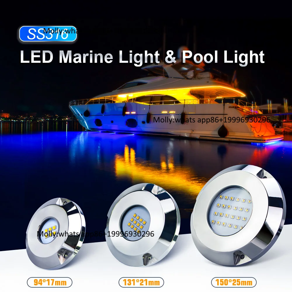 New Arrival 300W SS316L High Lumen IP68 Waterproof Underwater RGBW Led  Marine Light for Boat/Yachat