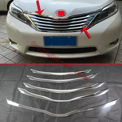 ABS Chrome Front Grille Trim For Toyota Sienna 2015 2016 2017 Car Accessories Stickers