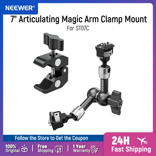 NEEWER Soporte de abrazadera de brazo mágico articulado de 7 ""con soporte de monitor de cámara súper abrazadera para cámara de acción DSLR para jaula SmallRig