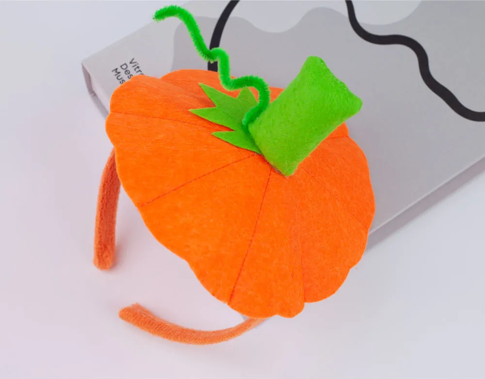 Children Halloween Pumpkin Headgear Pumpkin Top Hat Clothing Accessories Party Pumpkin Headband Performance Props