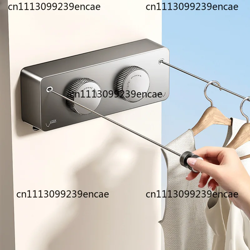 Suitable for invisible clothesline Indoor non-punching retractable bathroom wall drying rack