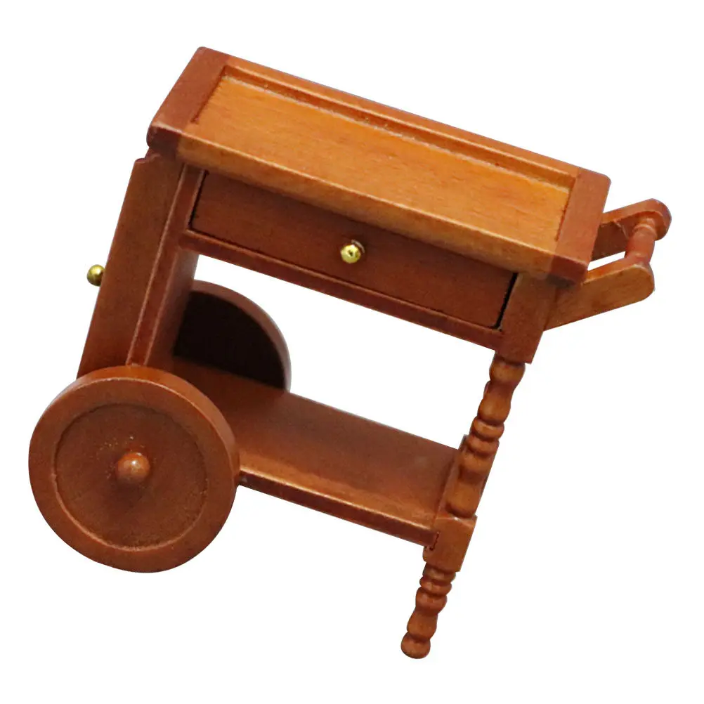 

Деревянный мини-домик-тележка: Простой дизайн, аксессуары для спальни, миниатюрная мебель, декор для маленького дома, украшение для микроландшафта