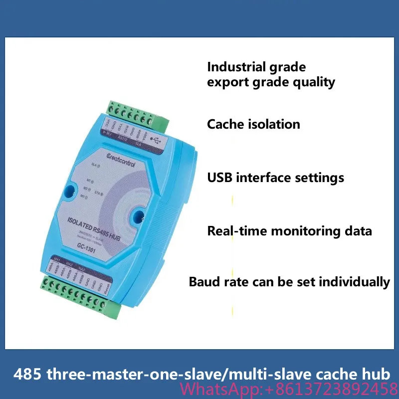 

3 Masters 1Slave And Multiple Slaves 485 Repeater Cache Type Snap Modbus Dual Host Photoelectric Isolation Hub GC-1301