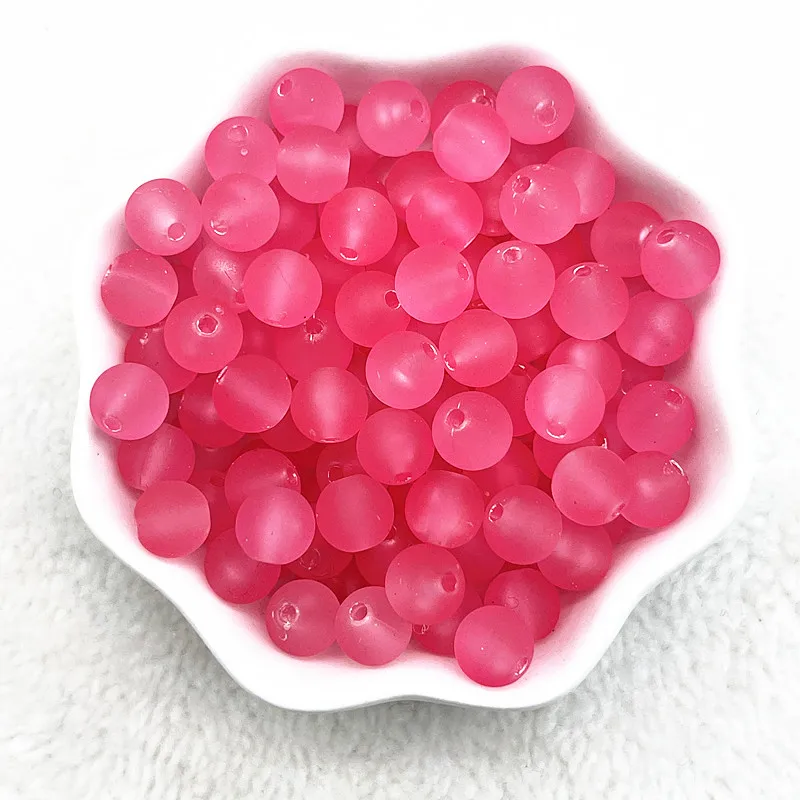 50-200pcs 8mm Matte Jelly Series Round Acrylic Loose Spacer Beads for Jewelry Makeing Diy Handmade Bracelets Accessories