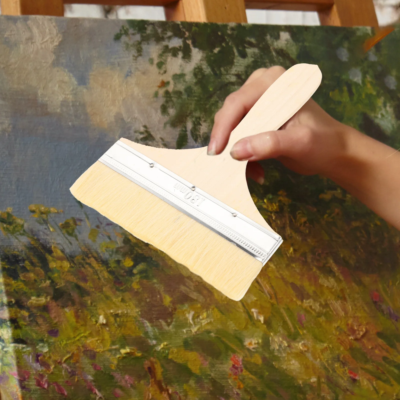 

2Pcs Wooden Handle Wall Paint Brush Fleece Material Easy Control Practical House Painting Tool Paint Brush Wood Handle