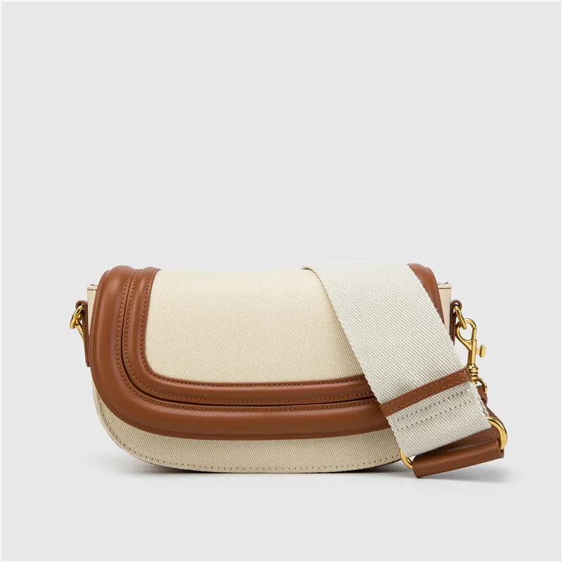 Fashionable and Versatile Retro Women's Bag with Magnetic  Flip Cover and Thread Trimming Decoration Crossbody Bag