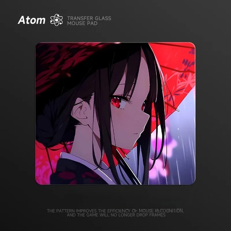 

ATOM Tempered Glass Mouse Pads Custom Personalised Anime Girl Esports Desk Pad PC FPS Gaming Mouse Pad Game Accessories Gift