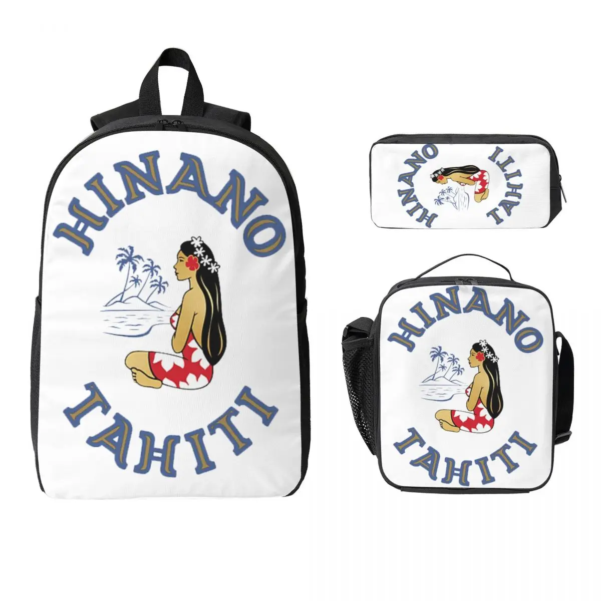 

Hinano Tahiti Beer Cotton Team Backpack Boys Girls BookBag School Bag Laptop Shoulder Bags 3ps Insulated Lunch Bag Pencil Case