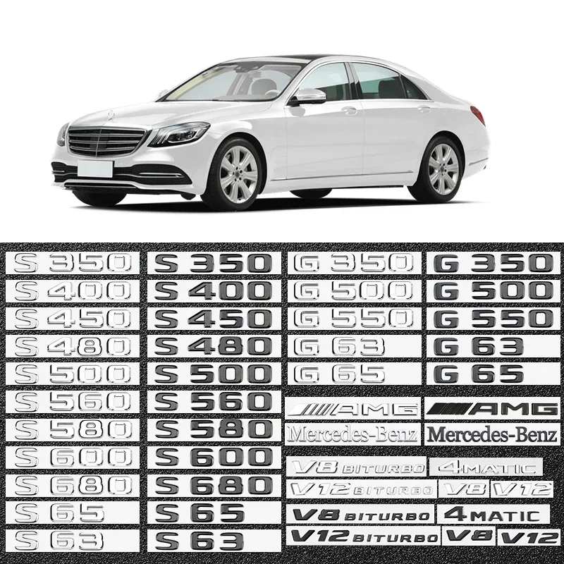 

3D ABS Logo Emblem Letters Car Trunk Badge Sticker For Mercedes benz A B R G Class GLK GLA w204 W251 W463 W176 Accessories
