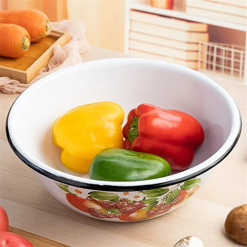 Large Enamel Bowl Enamel Soup Basin Filling Basin Seasoning Basin Tureens Soperas Grandes Con Tapa Buffet Food Warmer Platos