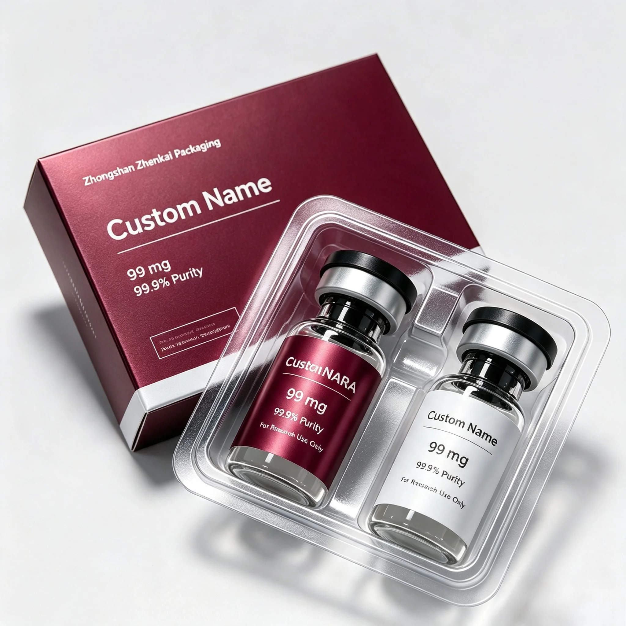 Custom Private Label HD Print Waterproof Vinyl Decals Stickers for Peptide Nutraceutical 3ml‑10ml Glass Vials