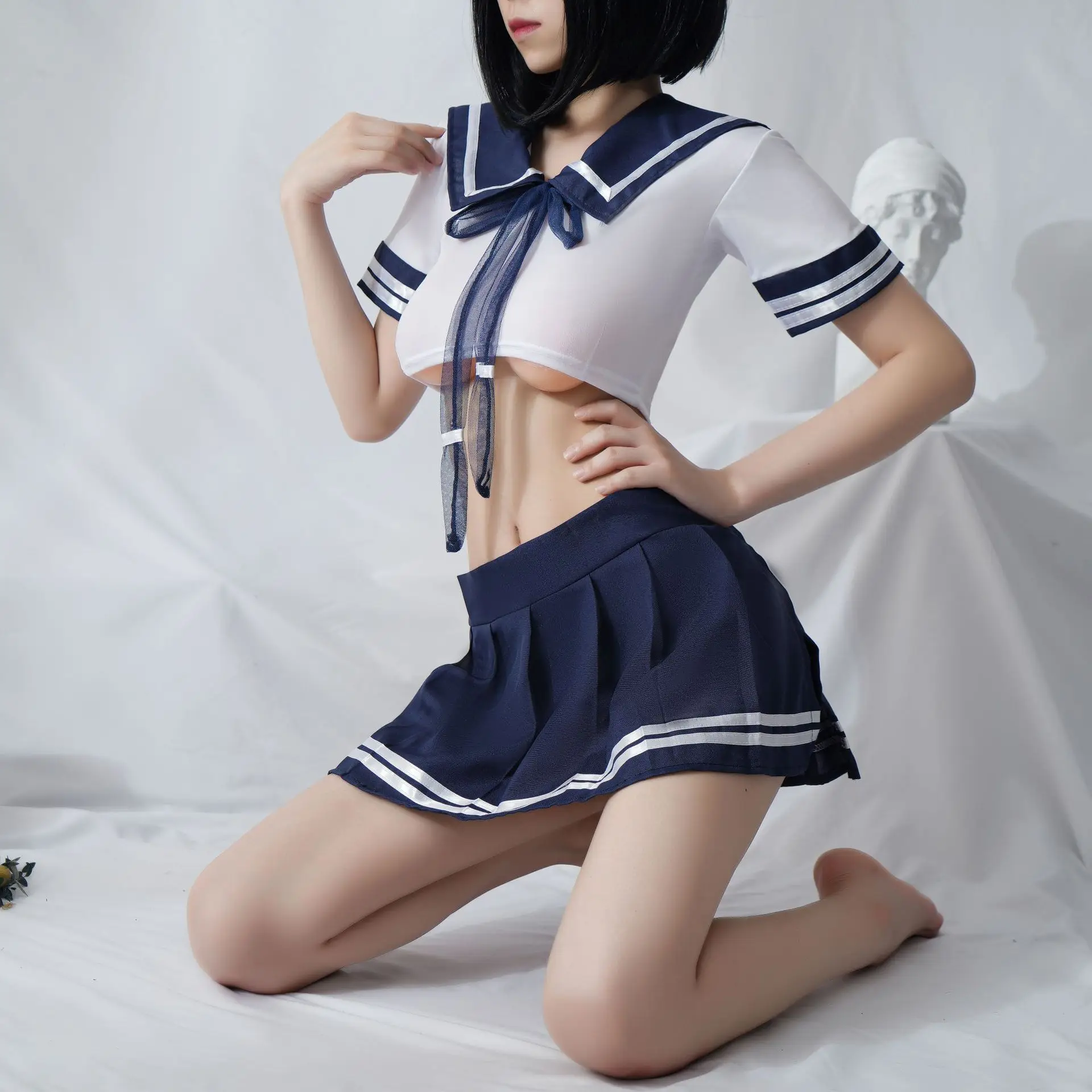 섹시한 속옷 섹시한 섹시한 sm 정장 역할 놀이 순수한 학생 유니폼 매혹적인 커플 유혹 열정 스커트 L249