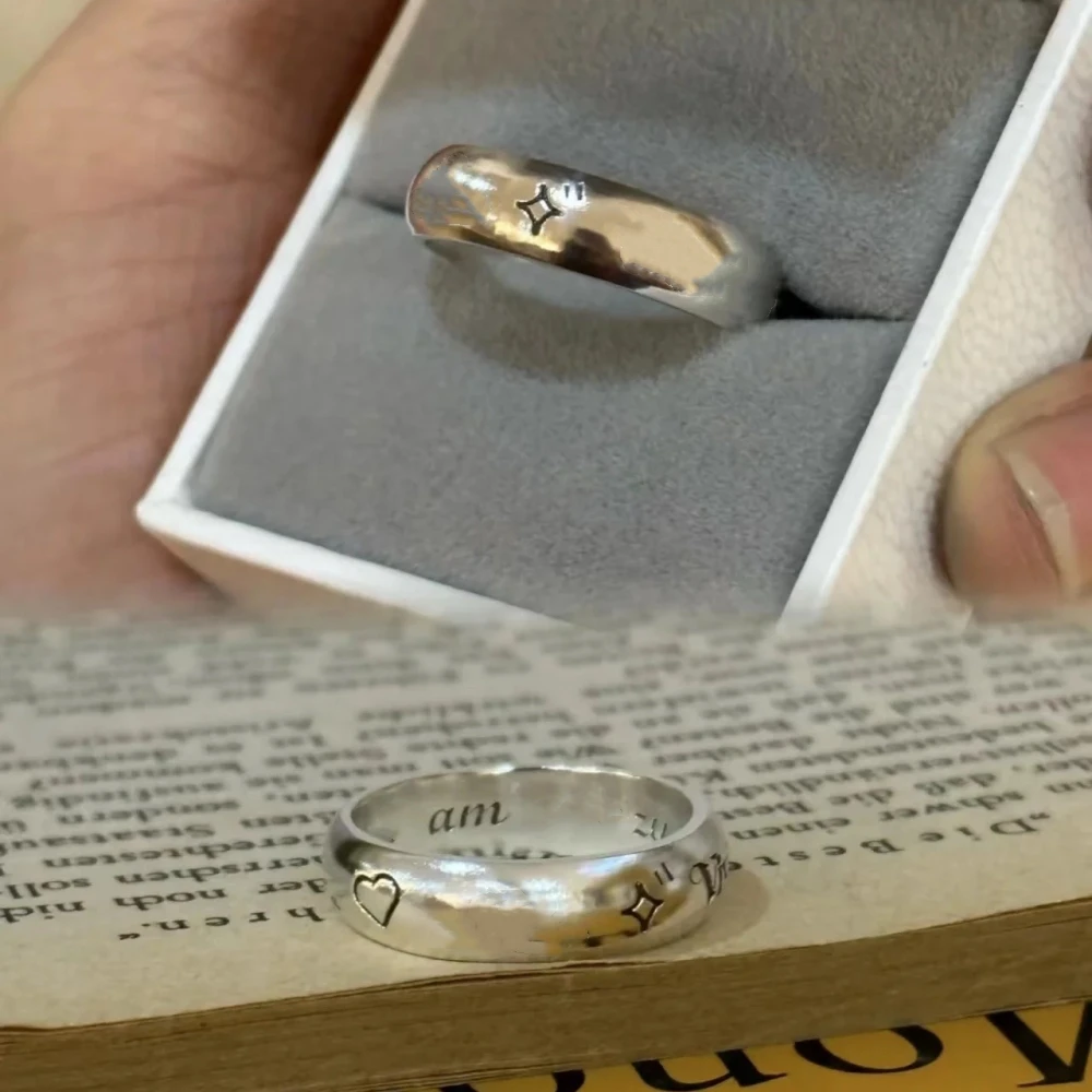 New S925 Sterling Silver Vintage Couple Saturn Ring for Men and Women Vintage Style