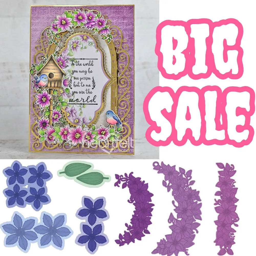 

Big Sale Clematis Spray Stamps Metal Cutting Dies For DIY Scrapbooking Crafts Maker Photo Album Template Handmade Decoration