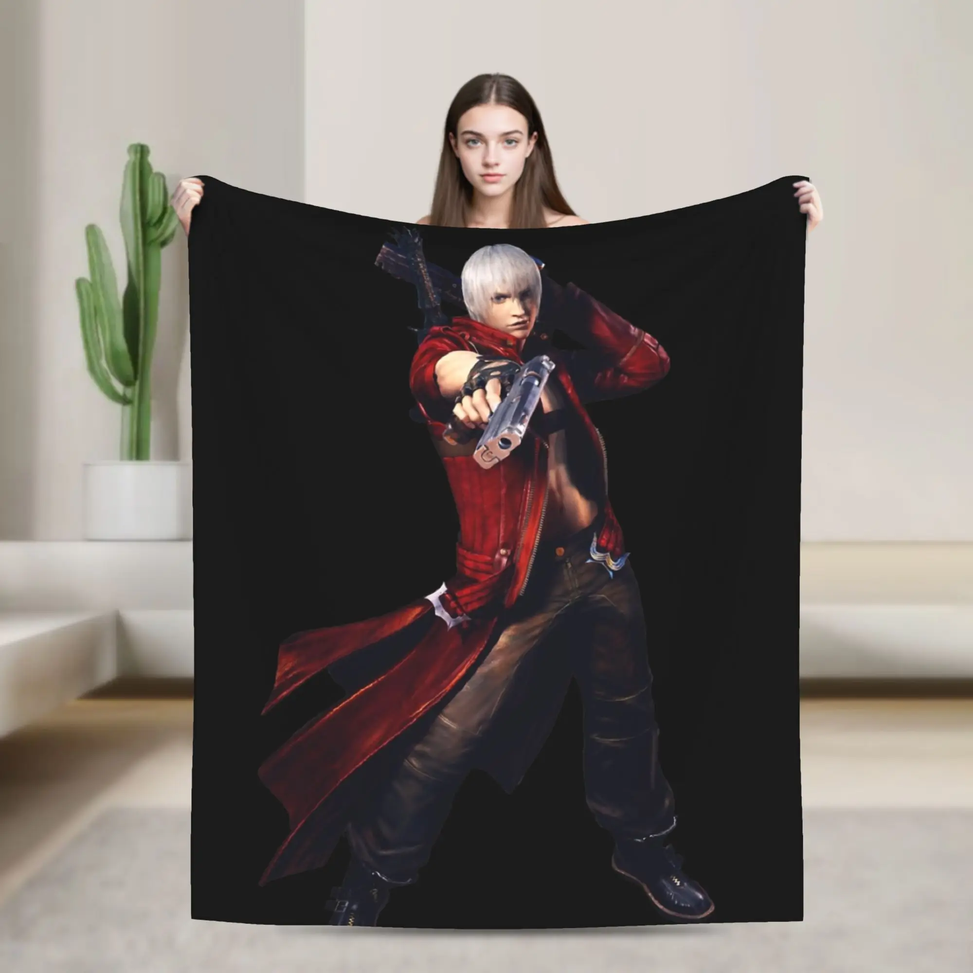 Super Soft Devils May-Cry 3 Throw Blanket Premium Flannel Fleece Lightweight  Bed Blanket Fuzzy Plush Blankets All Season Use