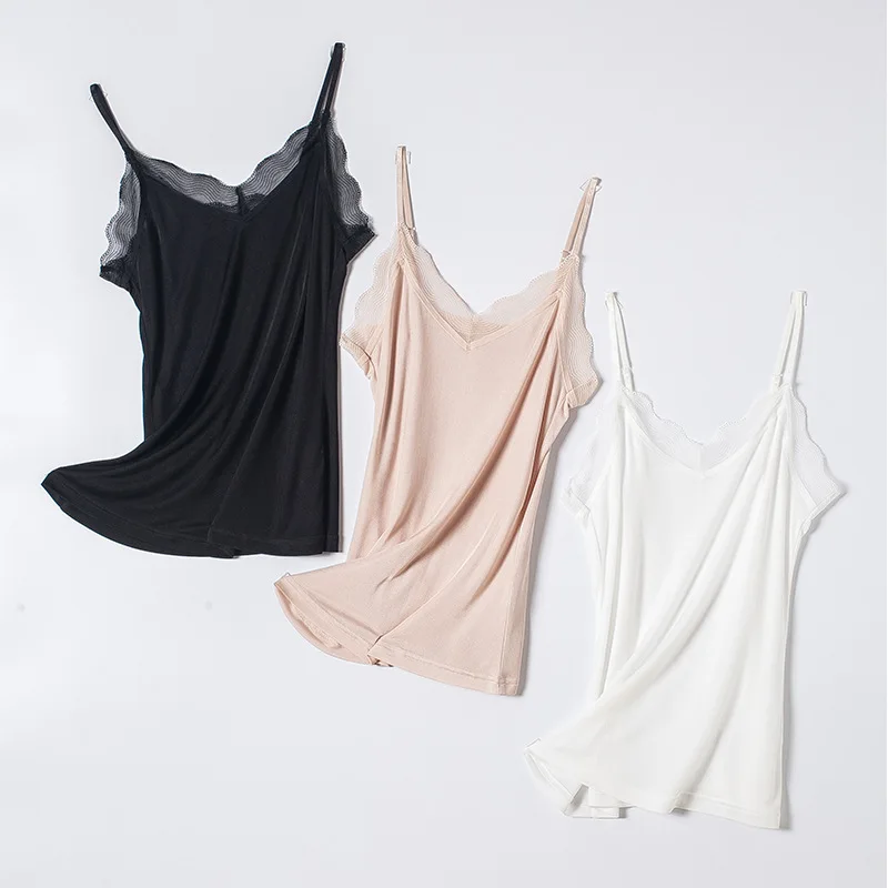 NEW Arrived 100% Natural Mulberry Silk Top Women Halter V Neck Solid Cami Vest Sleeveless Silk Tank Tops Ladies Summer Camisole