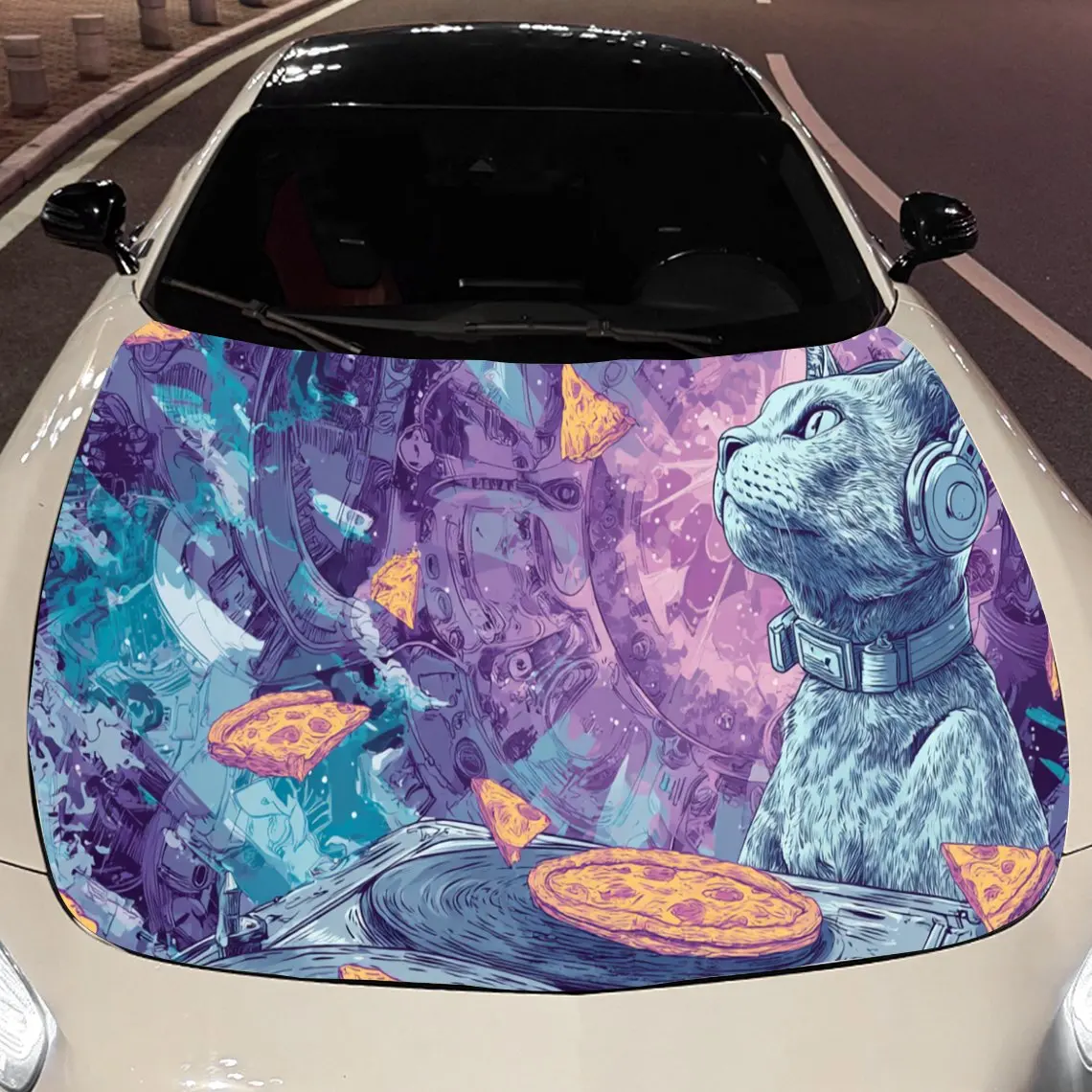 

Красочные художественные наклейки на капот автомобиля — самоклеящаяся, водонепроницаемая и прочная виниловая пленка, украшение и защита вашего автомобиля, подходит для всех Ca