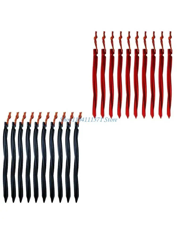 

P9FC 10 Pcs 25cm Heavy Duty Aluminum Alloy Tent Pegs Garden Stakes Ground for Hammock Camping Awning