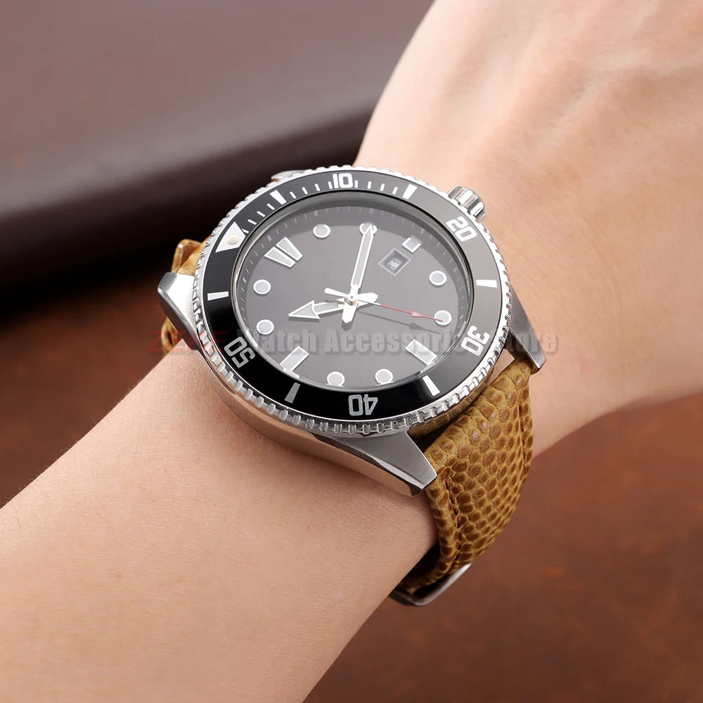 Echtleder-Uhrenarmband mit Eidechsenmuster, Wasserdicht, Schnellverschluss, Lederband 16/18mm 20mm 22mm Universeller Ersatz-Armbandriemen – Detail 3