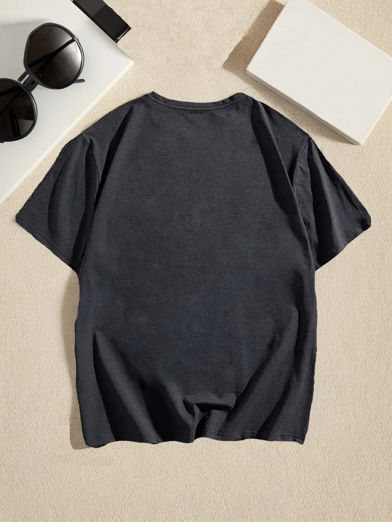 French Bulldog Peeking Graphic Tee Breathable Cotton Short Sleeve T-Shirt Casual Daily Wear for Men
