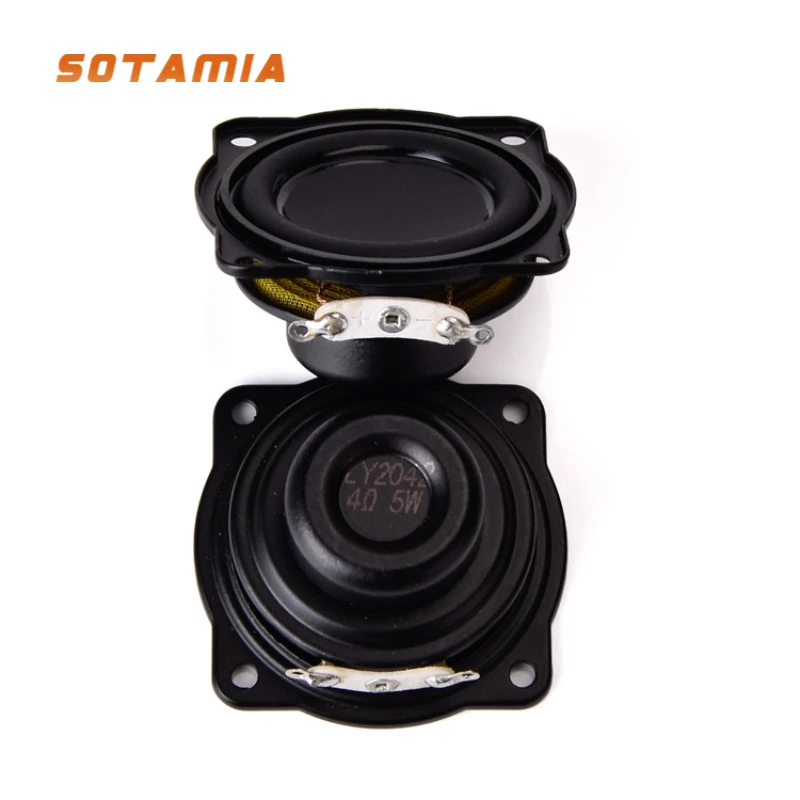 SOTAMIA 2Pcs 43MM Mini Full Range Audio Speaker 4 Ohm 5W Bluetooth Speaker Sound Music Internal Magnetic Waterproof Loudspeaker