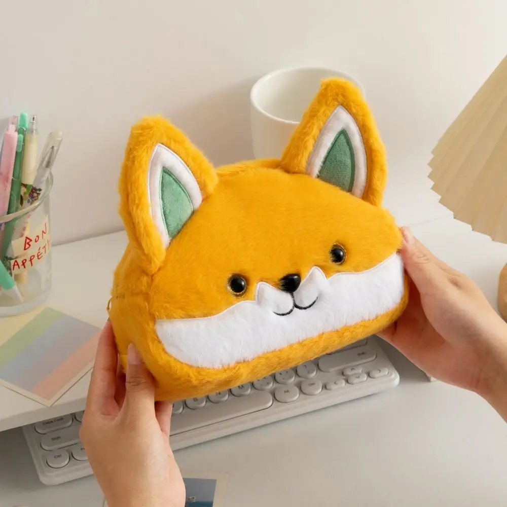 الجدة أفخم دمية أفخم حقيبة أقلام رصاص لطيف تصميم Kawaii الحيوان القلم حقيبة محشوة حقيبة أدوات مكتبية مخزن للمكياج