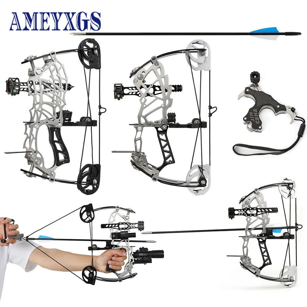 

Набор блочных луков и стрел для стрельбы из лука, 15-32 фунта, регулируемый алюминиевый шкив с короткой осью, аксессуары для охоты на открытом воздухе для взрослых