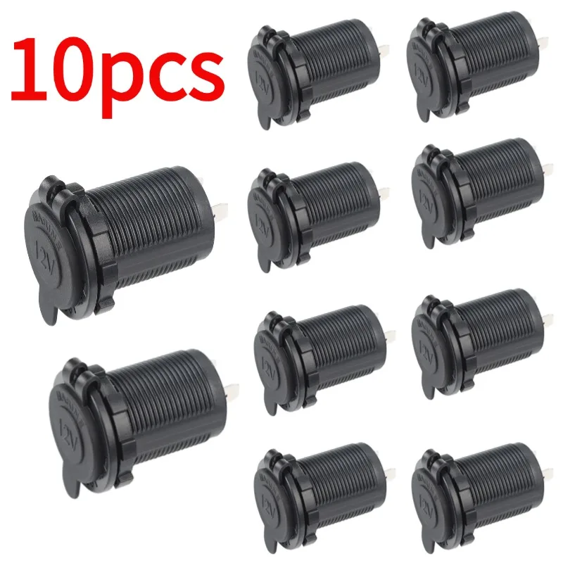 

10pcs Car Cigarette lighter Socket Automobile 12V-24V Waterproof Adapte lighter Plug For Marine Boat Motorcycle Truck RV Tractor
