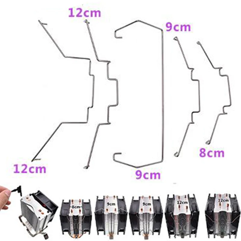 2pcs Dissipate Heat Clip Clamp Computer CPU Cooling Fan Clips Stainless Steel Wire Fastener Buckle Bracket CPU Fan Hook Bracket