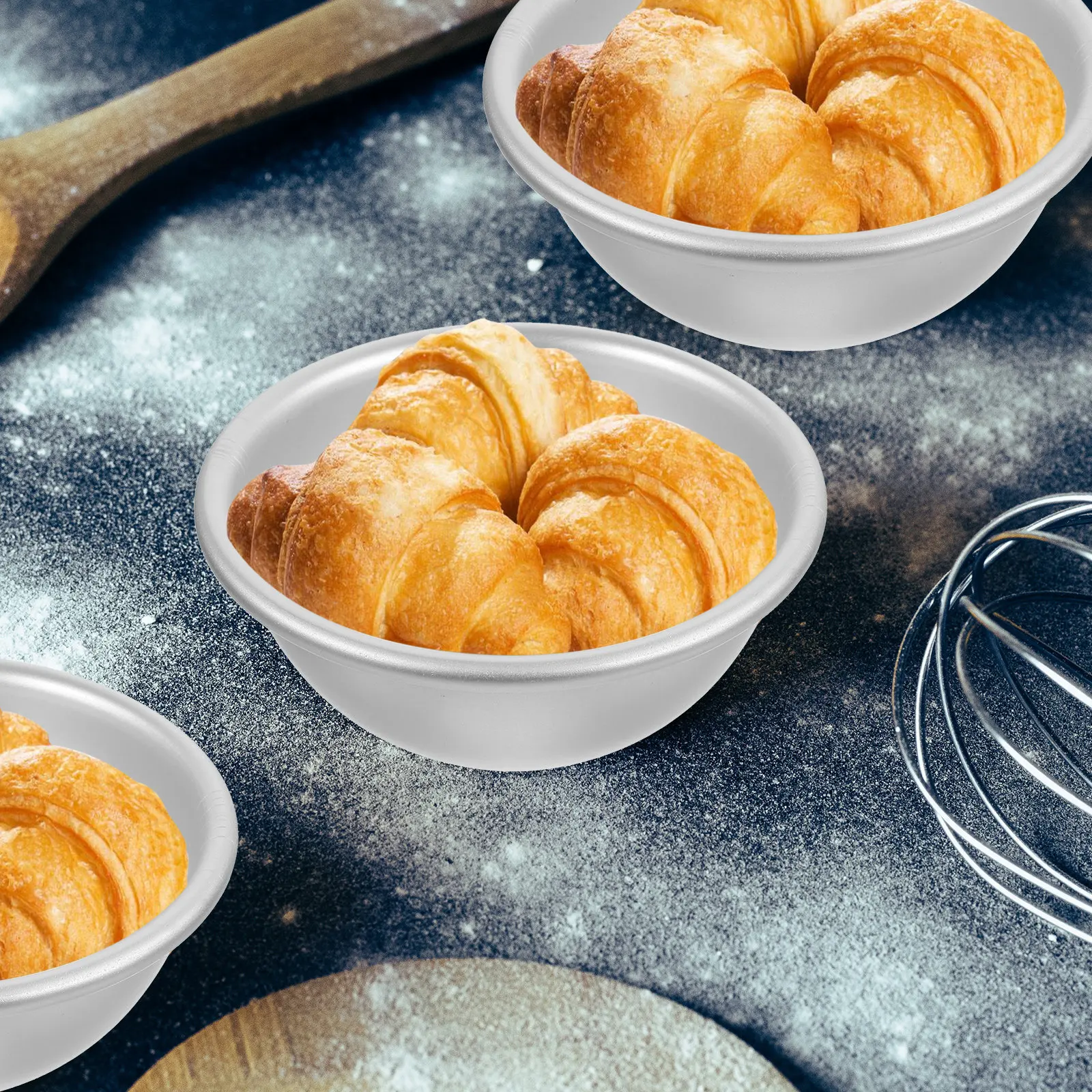 4pcs Hemisphere Cake Tin Set – Aluminium Alloy Baking Mold for Pudding, Dessert & Cake Making, Easy Clean