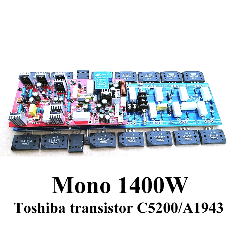 

1400w Mono Power Amplifier Board High Power Toshiba Transistor C5200 A1943 Low Distortion and Low Noise HIFI Audio Amplifier