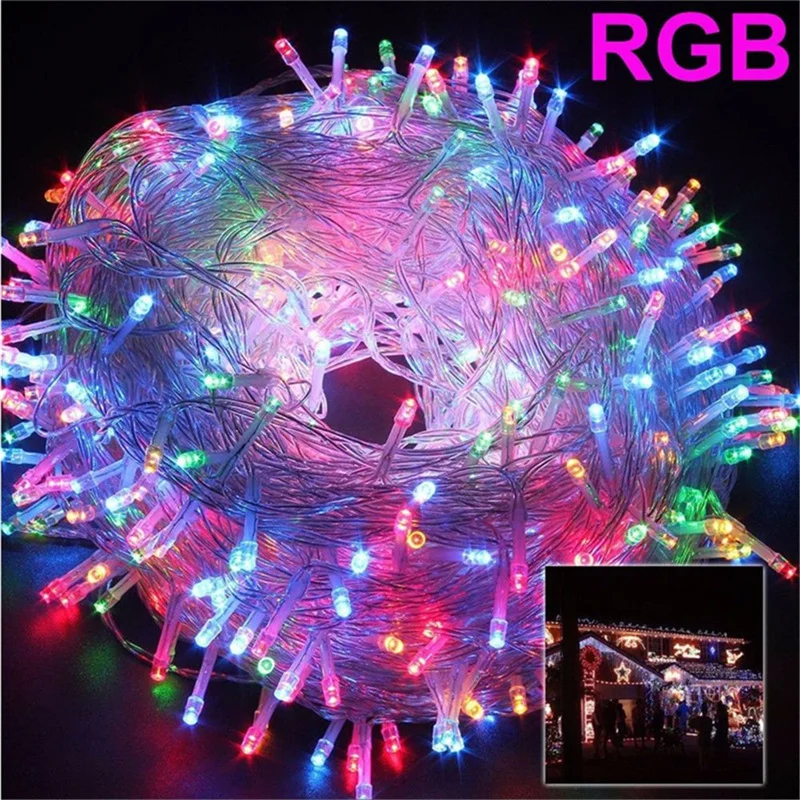 220 V EU Plug 10 M Outdoor Kerst 100 LED String Light Slingers Decoraction Fairy Lamp Voor Thuis Bruiloft vakantie Lichten