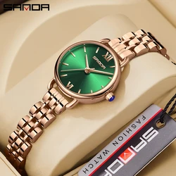 Fashion lovely Simplicity Waterproof Quartz Women's Belt Green Watch 2023 Sanda 1118 New Watch Quartz Watch