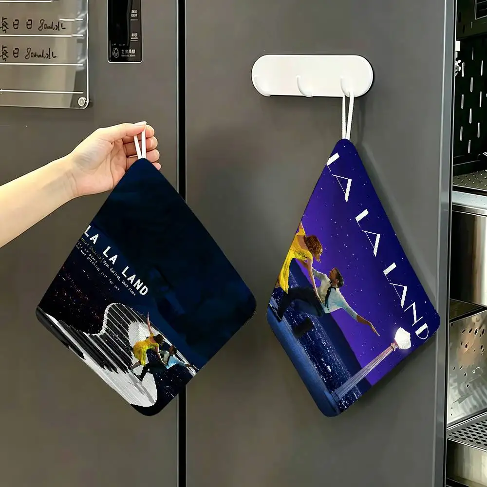 L-La La L-Land Polyester Cotton Hanging Kitchen Towel, Skin Friendly Hand Wiping Towel For Hotel Cafe Household