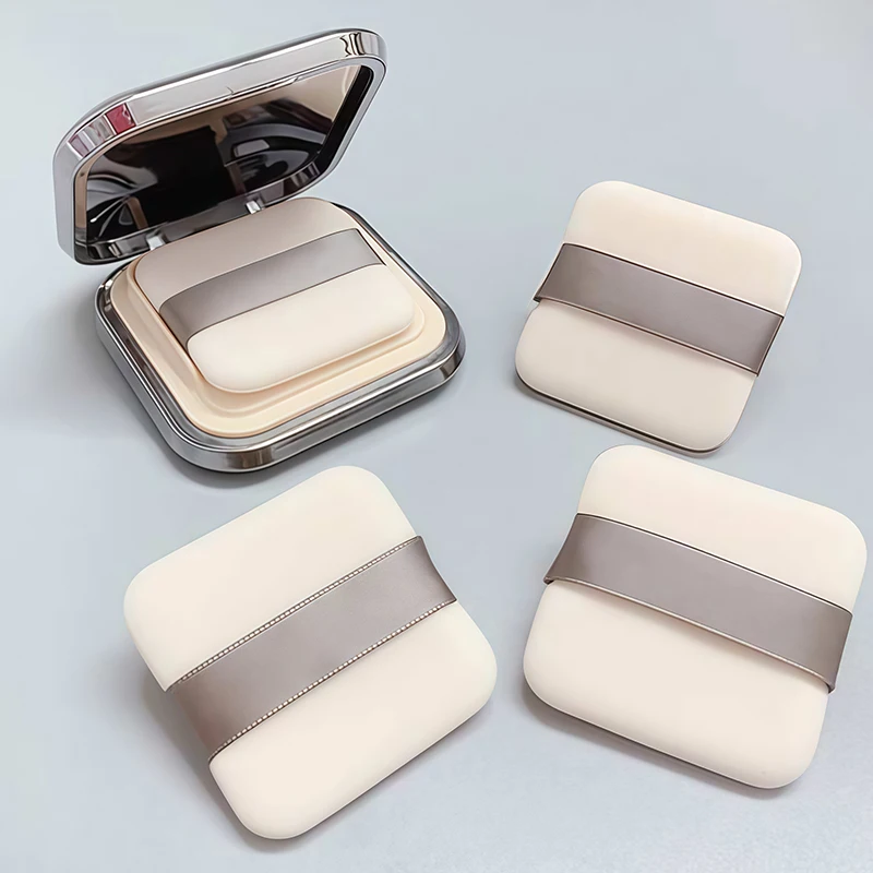 Sopro de pó quadrado dupla face reunindo pó puff ferramentas de maquiagem macia 2 peças adequado para base líquida creme em pó conc