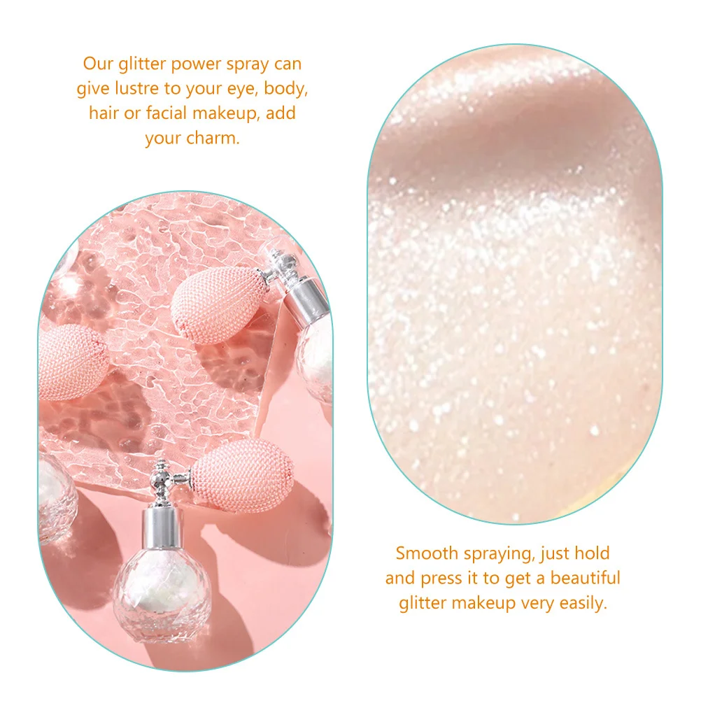 Spray de pó com glitter, iluminador de diamante polarizado, fácil operação com uma mão, rosto, corpo, cabelo, maquiagem, spray cintilante para festa