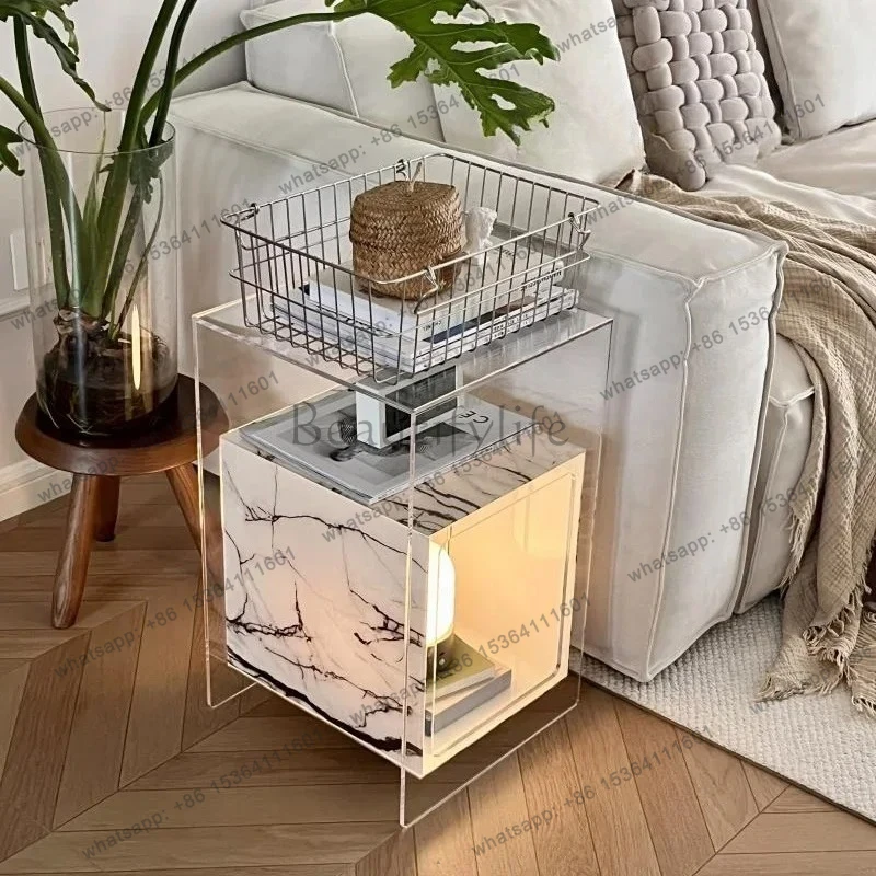 Marble Sofa Edge Living Room Light Luxury High-end Coffee Table Bedside Table Bookcase