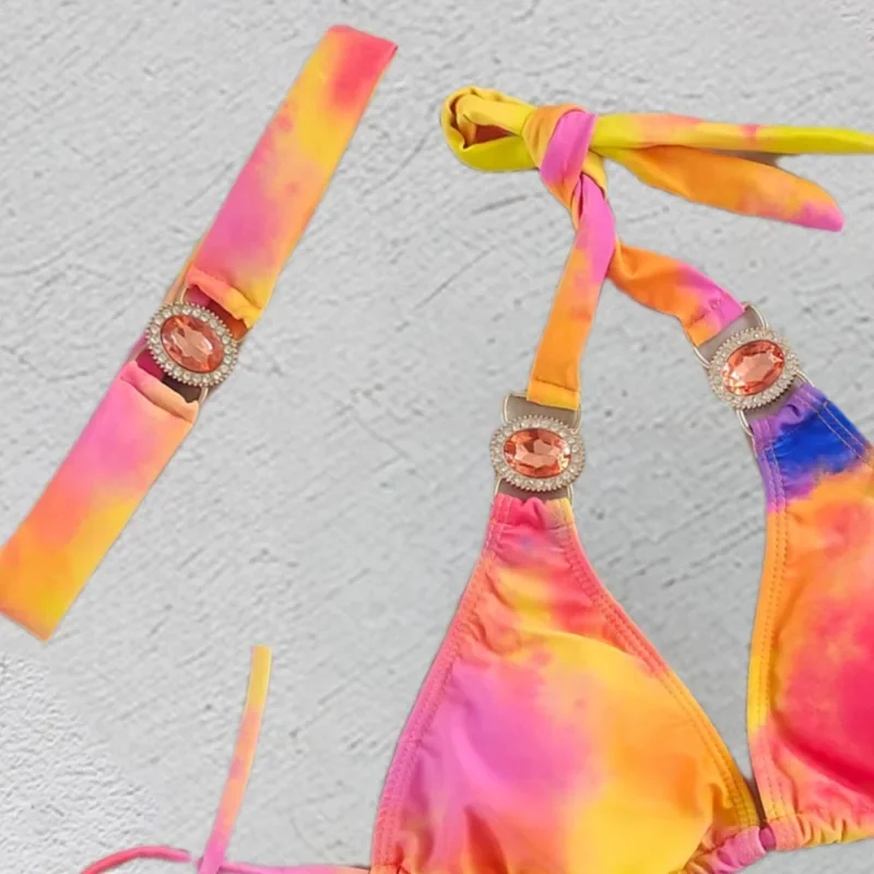 Drucken Sexy Bikinis Badeanzüge Mit Strass frauen Bademode Weiblichen Push-Up Bikini Strand Schwimmen Tragen Badeanzüge Pool Badende