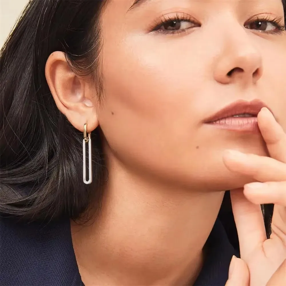 Mix Color Stainless Steel Double-layer Hoop Earrings Women Hypoallergenic Twist Circle Chunky Ear Huggie Earclip Vintage Jewelry view 5