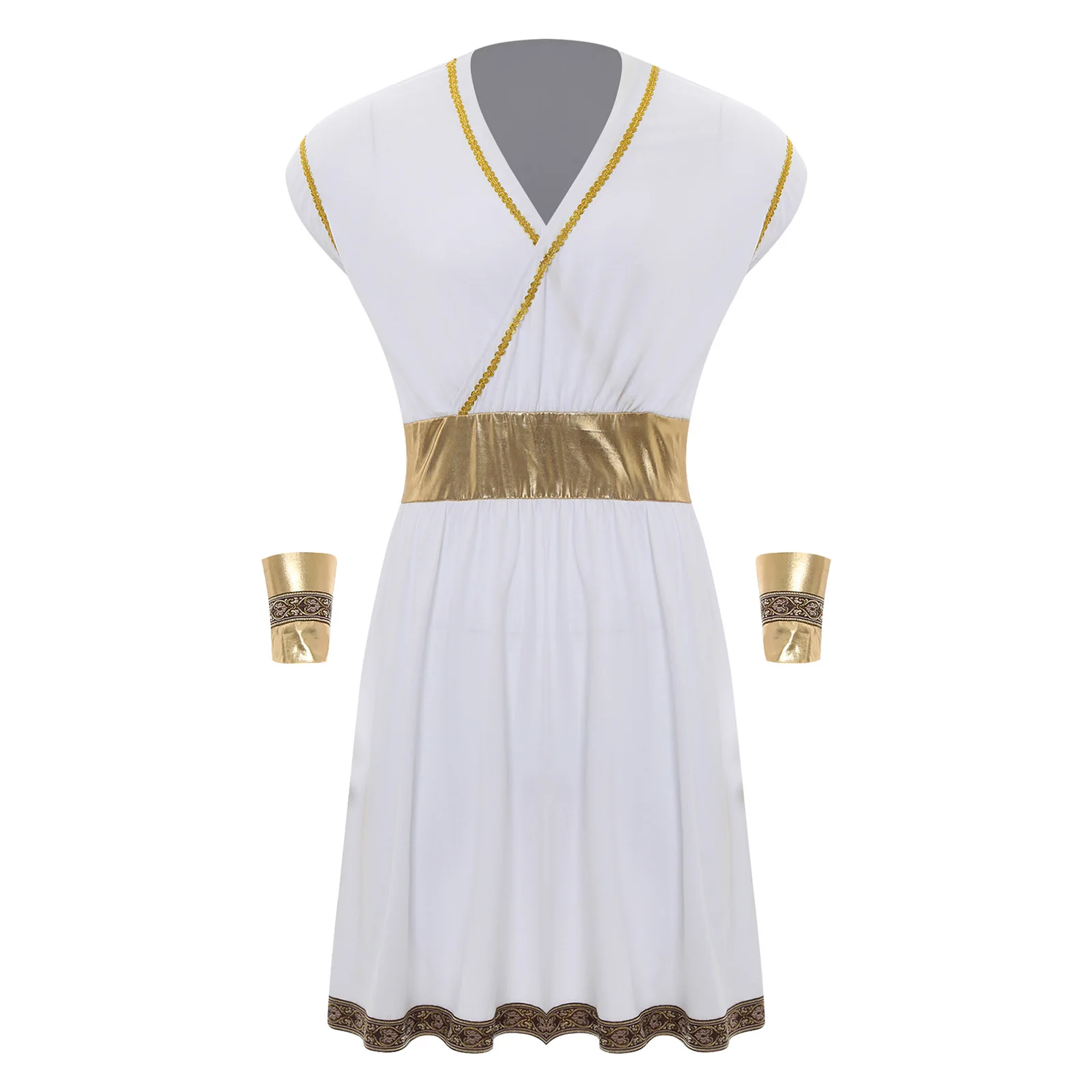 

Men Halloween Ancient Greek Knights Warrior Role Play Stage Performance Robe Dress Carnival Medieval Soldier Role Play Outfits