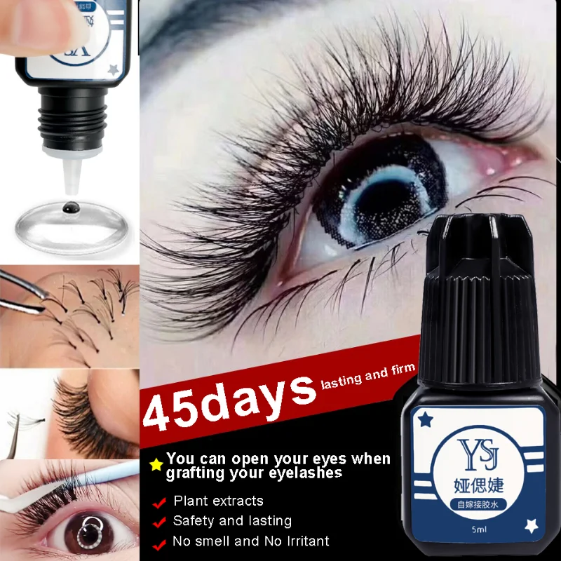 5ml Eyelashes Grafting Glue Eyelash Extension Fast Drying Lashes Glue Adhesive Plant Extracts No Irritant Eye Lash Graft Makeup